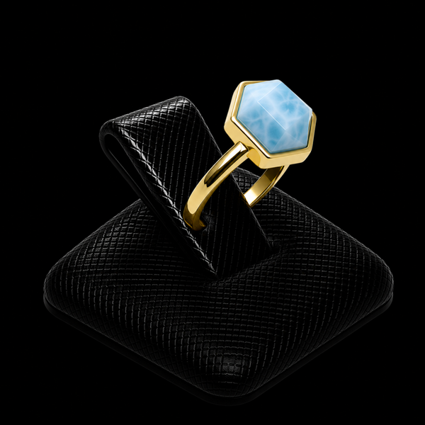 Bague Argent 925 Aigue Marine Hexagonale
