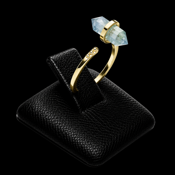 Bague Argent 925 Aigue Marine Pointe