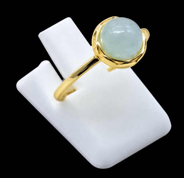 Bague Argent 925 Aigue-Marine Ronde