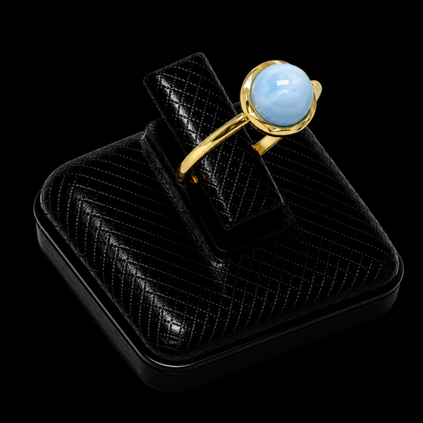 Bague Argent 925 Aigue-Marine Ronde