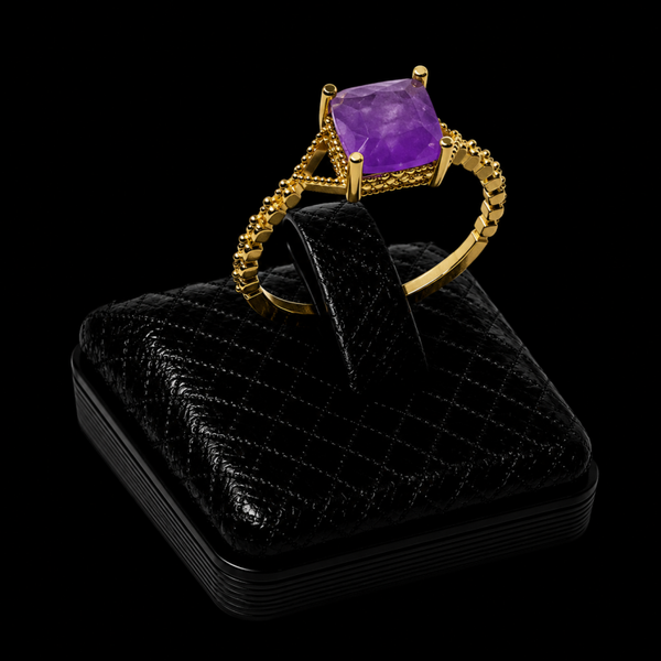 Bague Argent 925 Améthyste Carrée