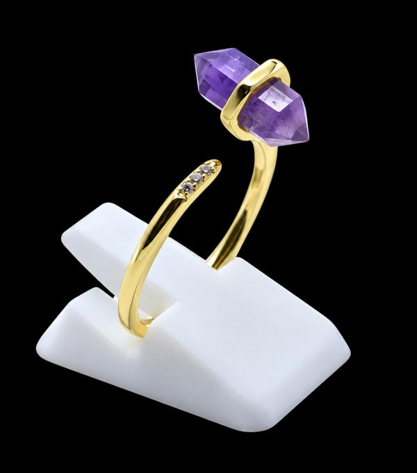 Bague Argent 925 Améthyste Pointe