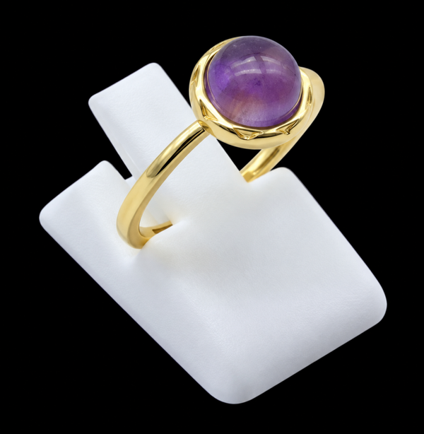 Bague Argent 925 Améthyste Ronde