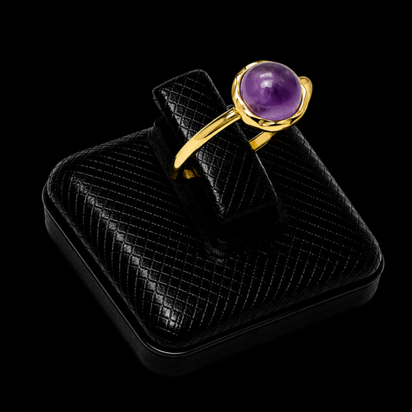 Bague Argent 925 Améthyste Ronde