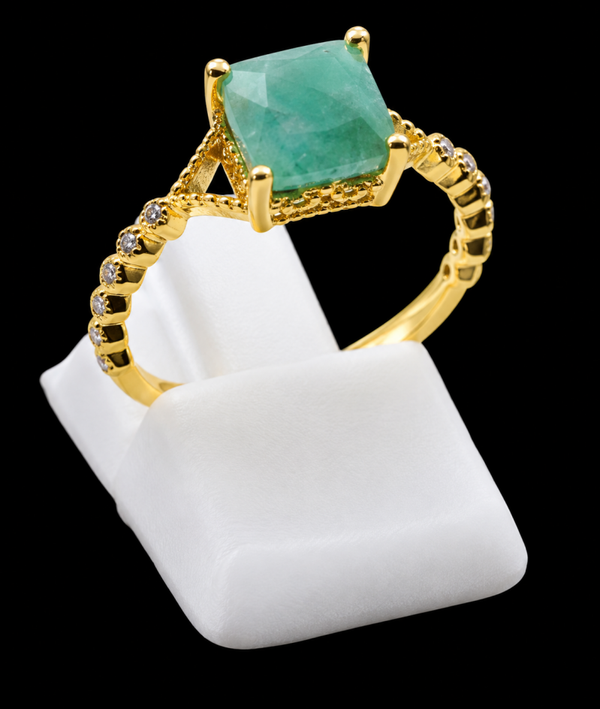 Bague Argent 925 Amazonite Carrée