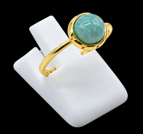 Bague Argent 925 Amazonite Ronde