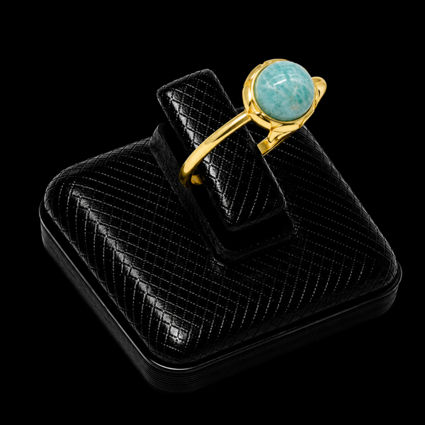 Bague Argent 925 Amazonite Ronde