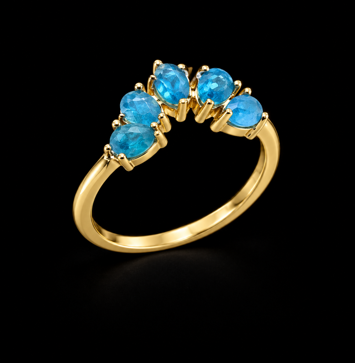 Bague Argent 925 Apatite Diadème