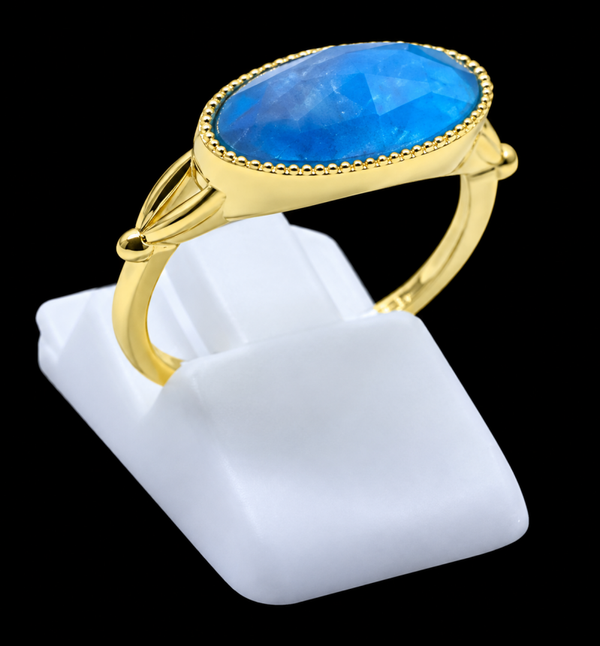 Bague Argent 925 Apatite Ovale