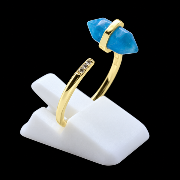 Bague Argent 925 Apatite Pointe