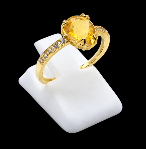 Bague Argent 925 Citrine Goutte