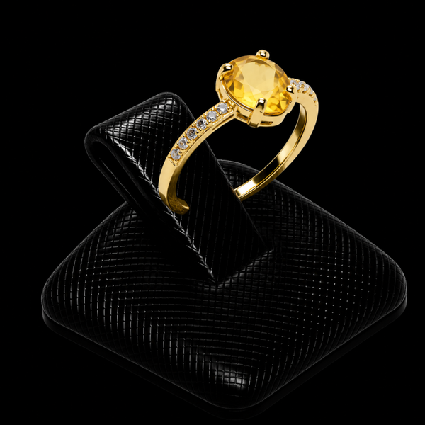 Bague Argent 925 Citrine Goutte