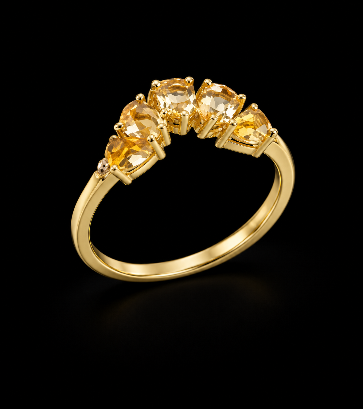 Bague Argent 925 Citrine Naturelle Diadème