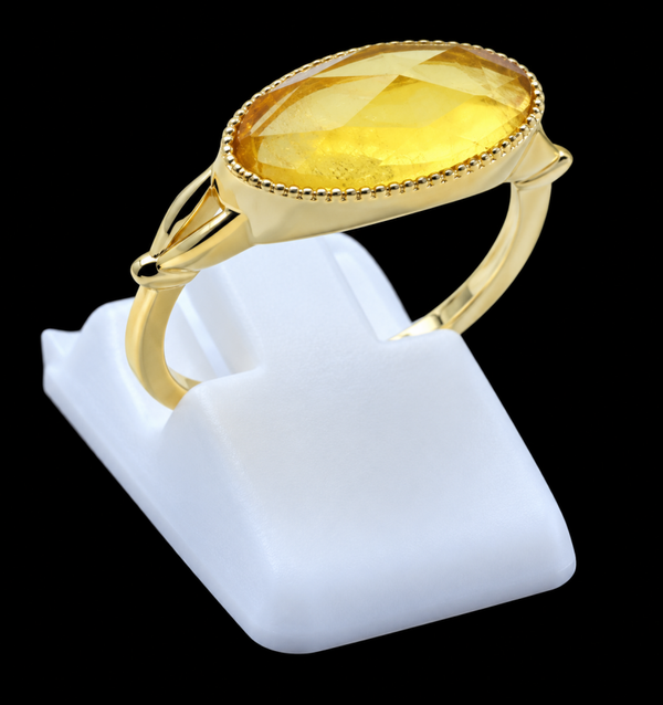 Bague Argent 925 Citrine Ovale