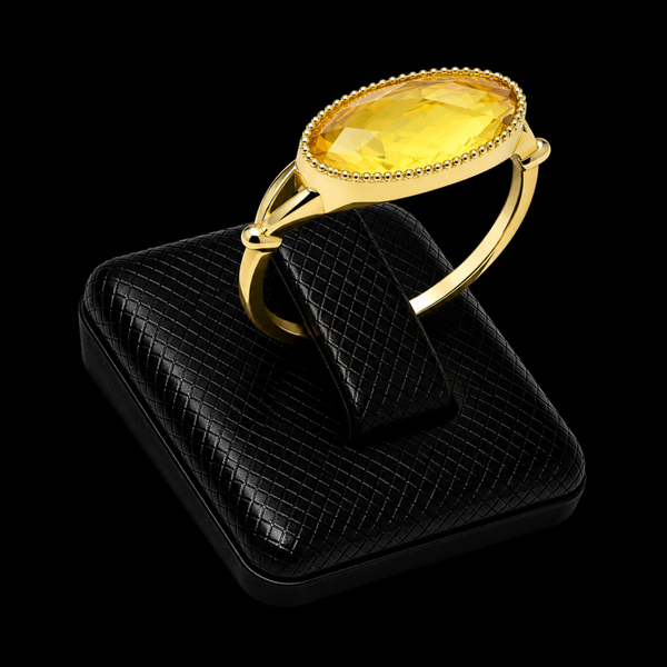 Bague Argent 925 Citrine Ovale
