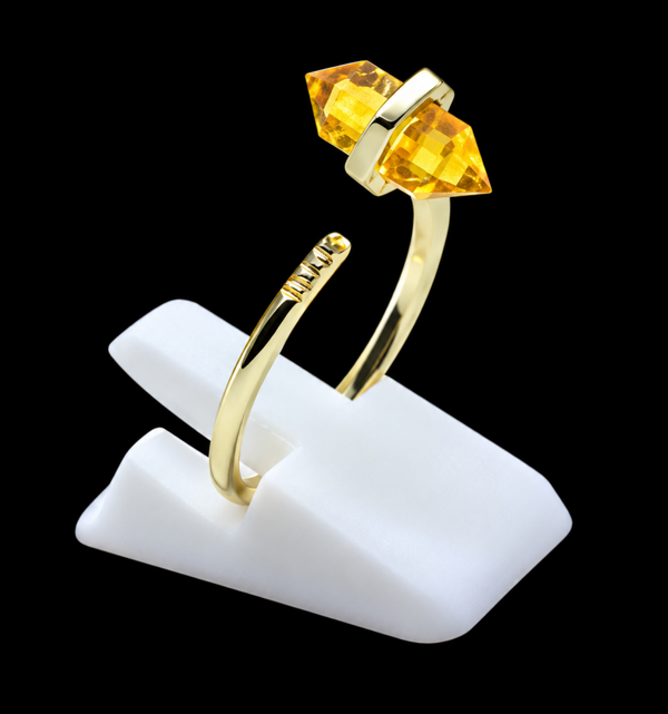 Bague Argent 925 Citrine Pointe