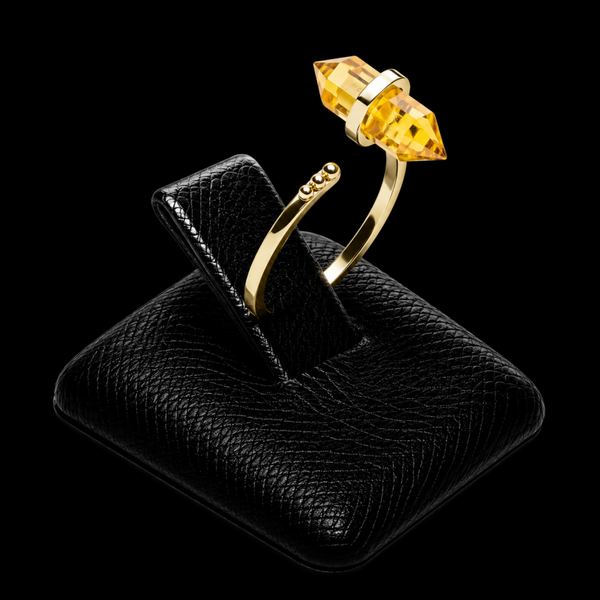Bague Argent 925 Citrine Pointe