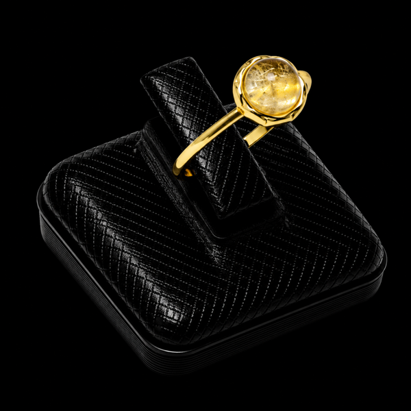 Bague Argent 925 Citrine Ronde