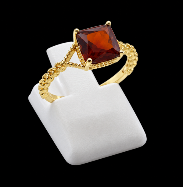 Bague Argent 925 Grenat Carrée