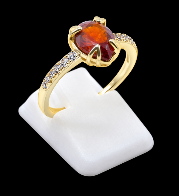 Bague Argent 925 Grenat Goutte