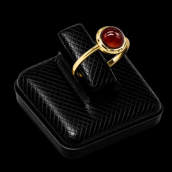 Bague Argent 925 Grenat Ronde
