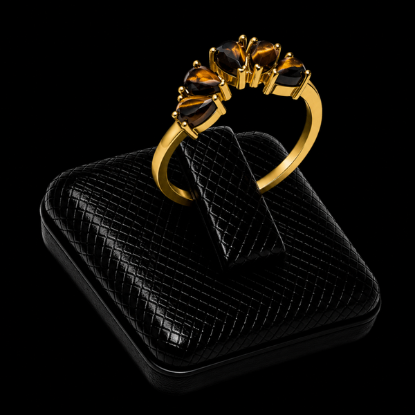 Bague Argent 925 Œil de Tigre Diadème