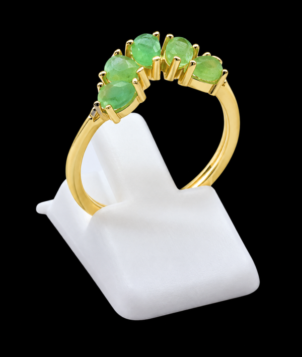 Bague Argent 925 Jade Vert Diadème