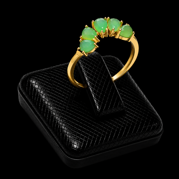 Bague Argent 925 Jade Vert Diadème