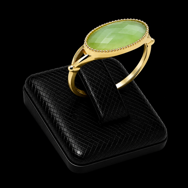Bague Argent 925 Jade Vert Ovale