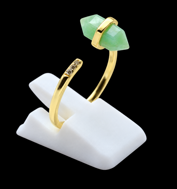 Bague Argent 925 Jade Verte Pointe