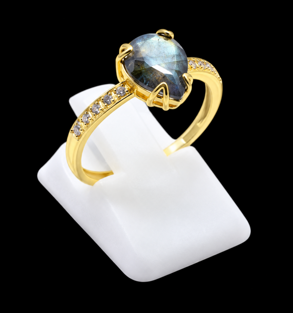Bague Argent 925 Labradorite Goutte