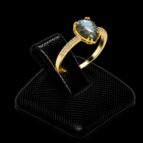 Bague Argent 925 Labradorite Goutte