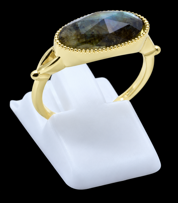 Bague Argent 925 Labradorite Ovale