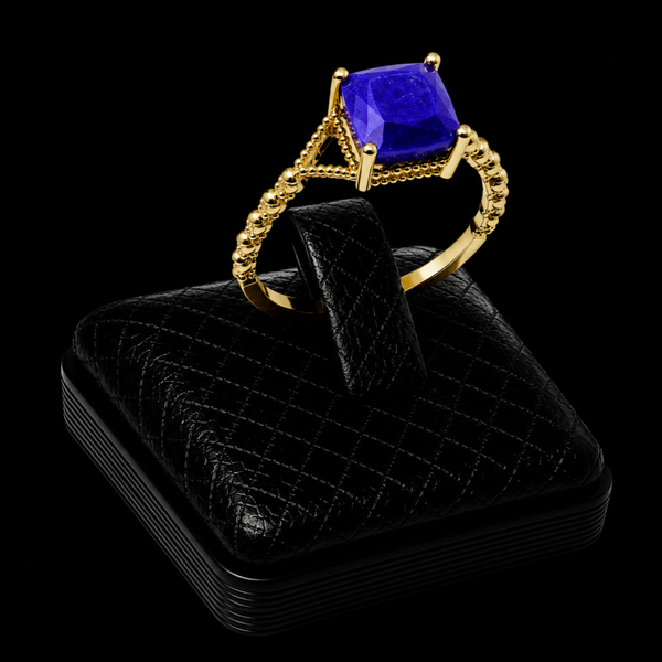 Bague Argent 925 Lapis Lazuli Carrée