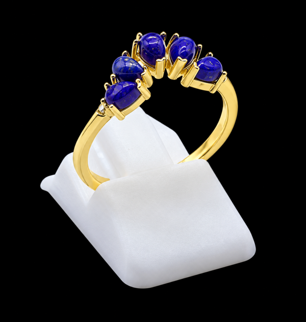 Bague Argent 925 Lapis Lazuli Diadème
