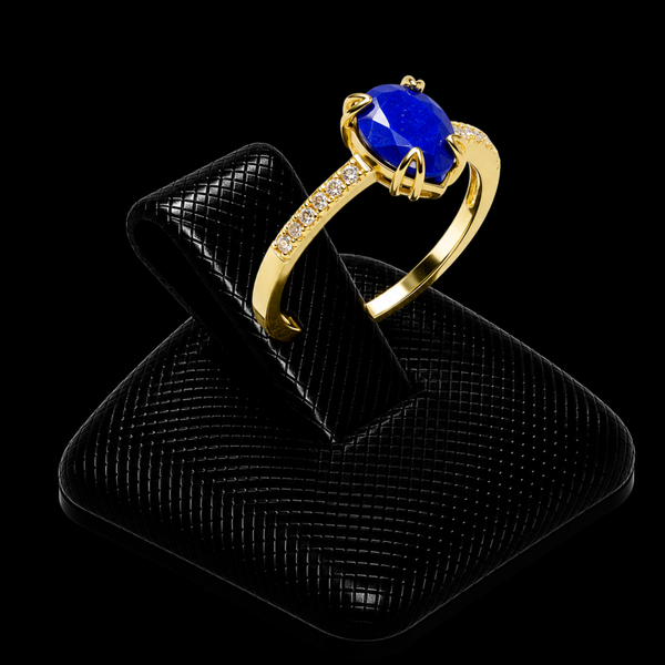 Bague Argent 925 Lapis Lazuli Goutte