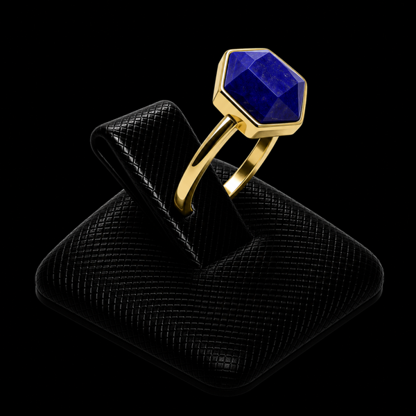 Bague Argent 925 Lapis Lazuli Hexagonale