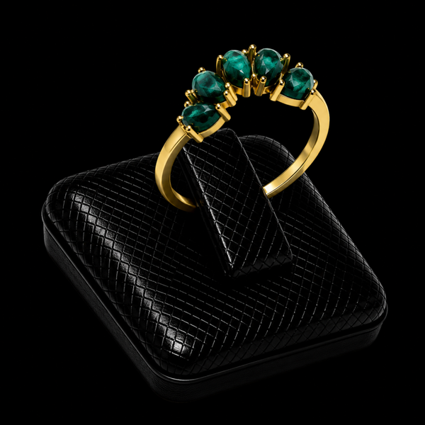 Bague Argent 925 Malachite Diadème