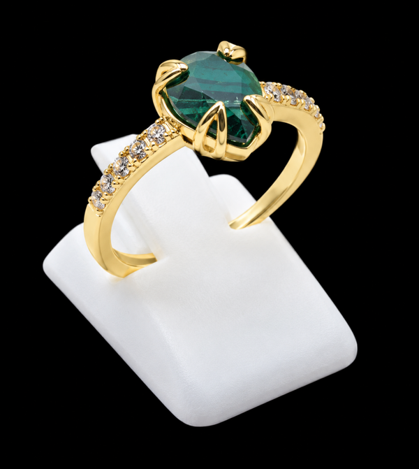 Bague Argent 925 Malachite Goutte
