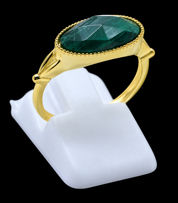 Bague Argent 925 Malachite Ovale