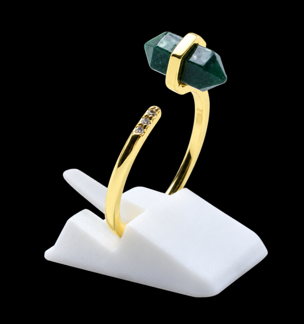 Bague Argent 925 Malachite Pointe