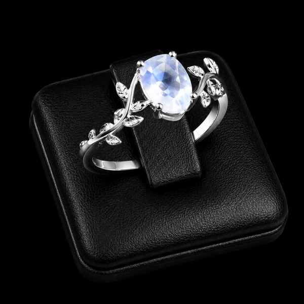 Bague Argent 925 'Murmure de Laurier' - Aigue Marine