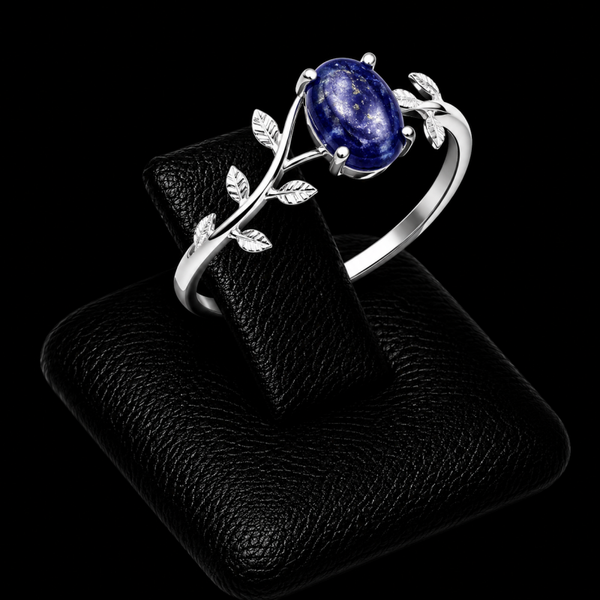 Bague Argent 925 'Murmure de Laurier' - Lapis Lazuli