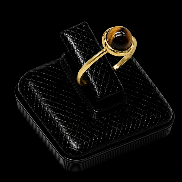 Bague Argent 925 Oeil de Tigre Design