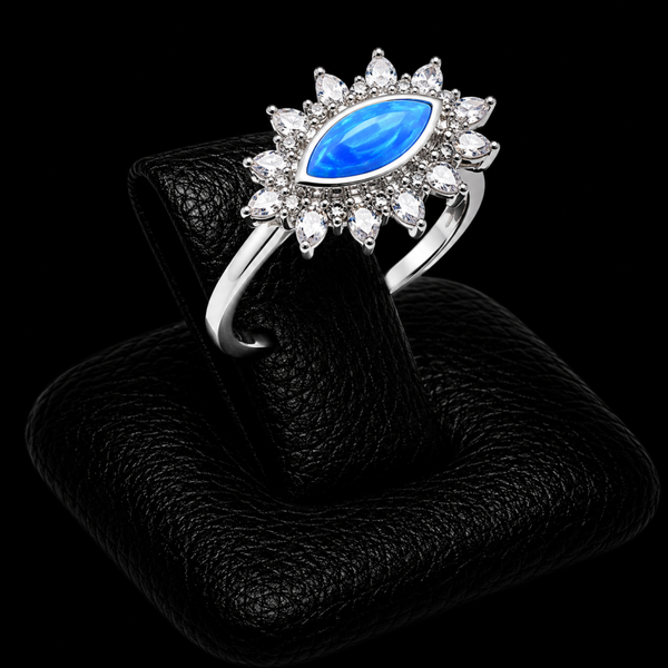 Bague Argent 925 'Oeil Solaire' - Apatite