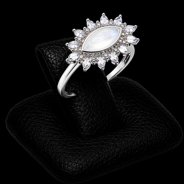 Bague Argent 925 'Oeil Solaire' - Pierre de Lune
