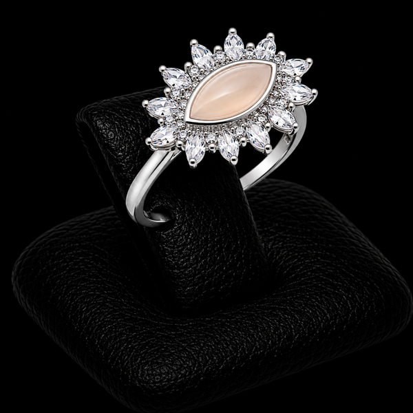 Bague Argent 925 'Oeil Solaire' - Pierre de Soleil