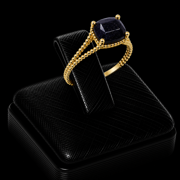 Bague Argent 925 Onyx Carrée