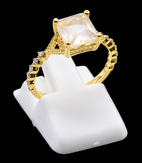 Bague Argent 925 Pierre de Lune Carrée