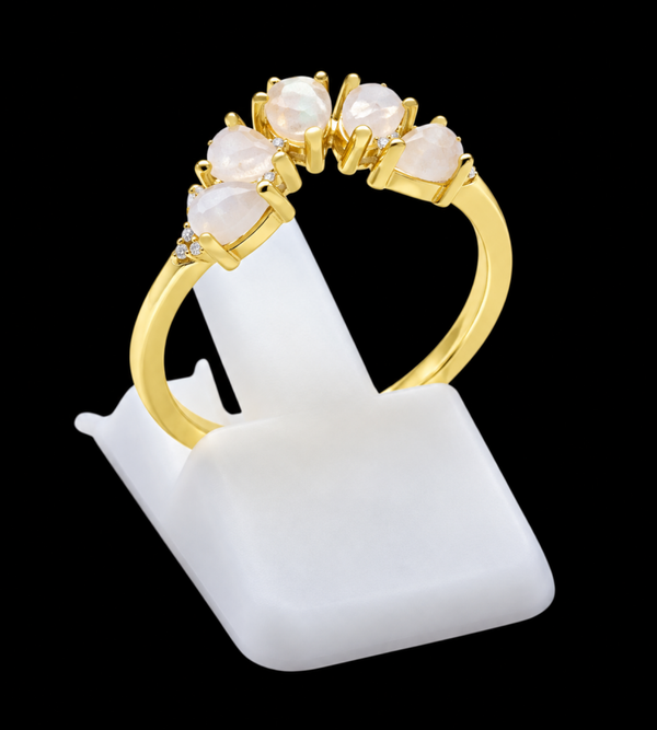Bague Argent 925 Pierre de Lune Diadème